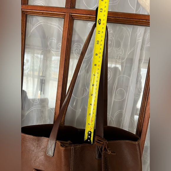 Genuine Leather KIKO Brown Leather Suede Tote Shoulder Bag Purse Like New - Picture 10 of 16